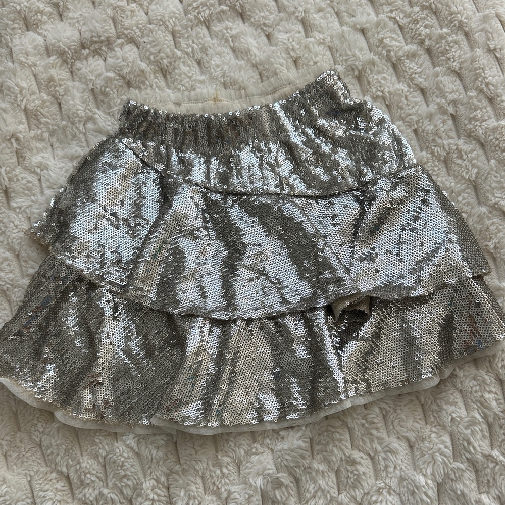 Zara Silver Sequin Mini Skirt
